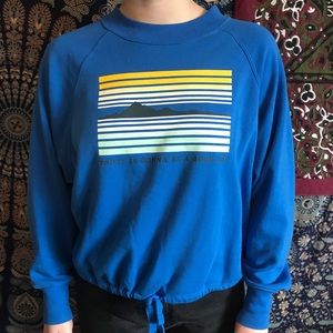 Blue Crew Neck Cropped Sweater Old Navy Active
